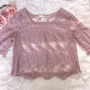 Sheer printed crop top